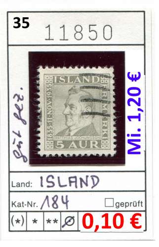 Islande 1935 - Michel 184 - oo oblit.