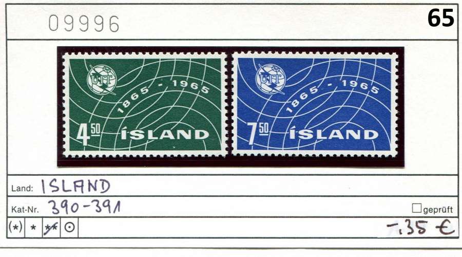 Islande 1965 - Michel 390-391 - ** neuf mnh