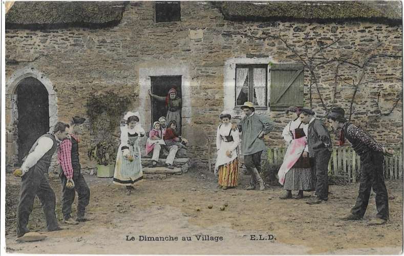 le Dimanche au village (jeu de boules, pétanque) - ELD