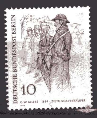 ALLEMAGNE BERLIN 1969 VENDEUR DE JOURNAUX NEUF**