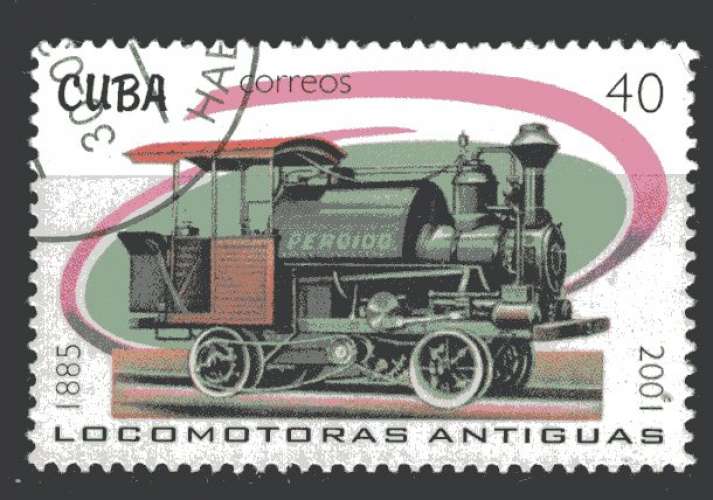 CUBA 2001 LOCOMOTIVE A VAPEUR  ANCIENNE OBLITERE