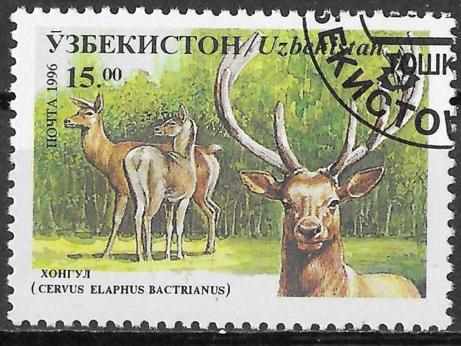 OUZBEKISTAN  1996 - Y&T N°67 -  Cerf élaphe - oblitéré