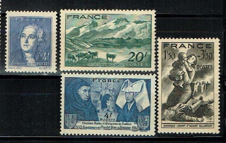 FRANCE 1943 - YT 581 582 583 584 MNH.