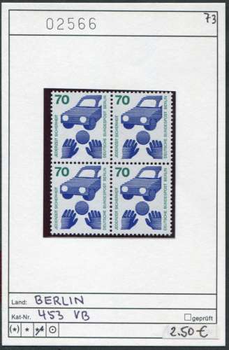 Berlin 1973 - Michel 453 - Yvert ? -** neuf mnh - bloc de 4