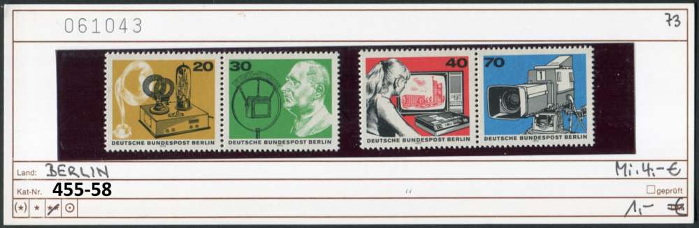 Berlin 1973 - Michel 455-458 - Yvert ? -** neuf mnh - 