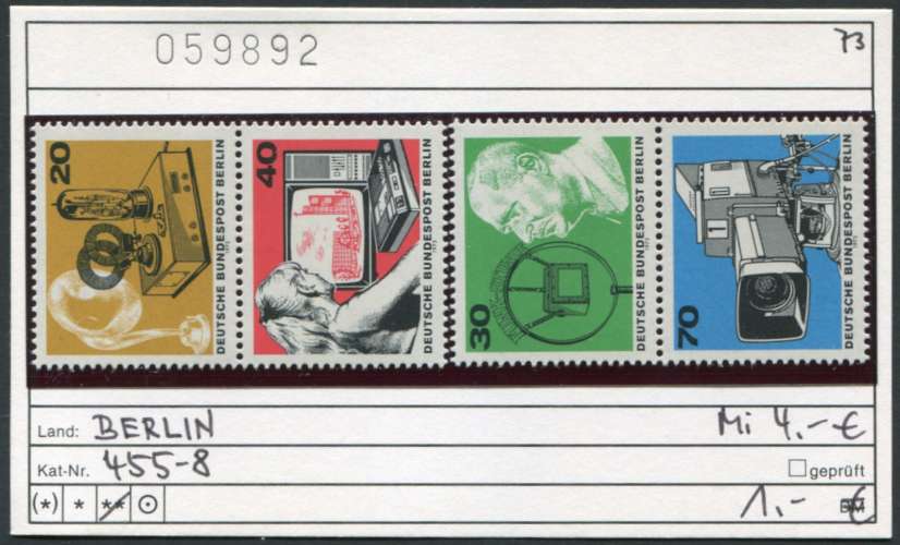 Berlin 1973 - Michel 455-458 - Yvert ? -** neuf mnh - 