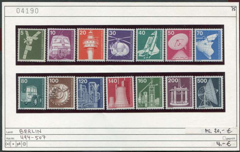 Berlin 1975 - Michel 494-507- Yvert ? -** neuf mnh - 