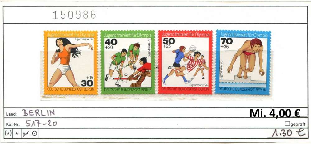 Berlin 1976 - Michel 517-520 - Yvert ? -** neuf mnh - 