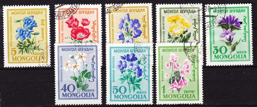 Mongolie - Année 1960 - Y& T N° 163 à 170 - fleurs