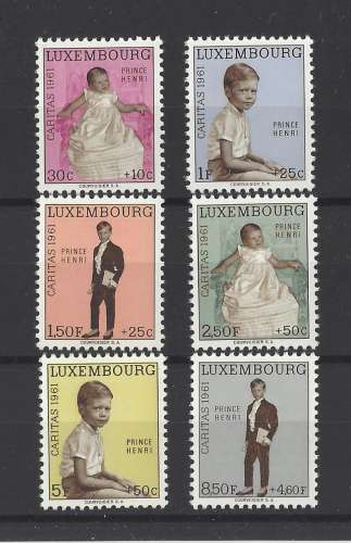 LUXEMBOURG   Y/T   n° 603/608    neuf **   1961