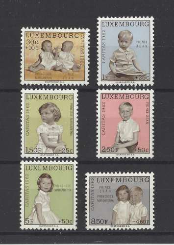 LUXEMBOURG   Y/T   n° 614/619    neuf **   1962