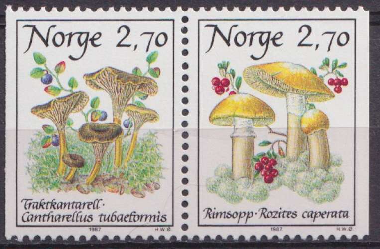 Norvège 1987 Y&T 924a neuf ** - Champignons 