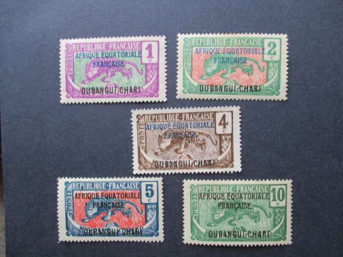 Oubangui Chari  y & t 43 au 47 * 1924