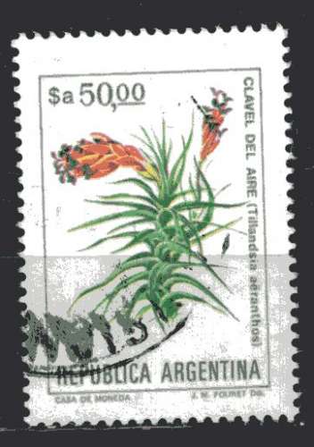 ARGENTINE 1984 FLEURS ŒILLET DE L'AIR OBLITERE