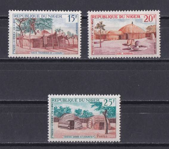 NIGER  Y/T   n° 150-151-152   neuf **    1964