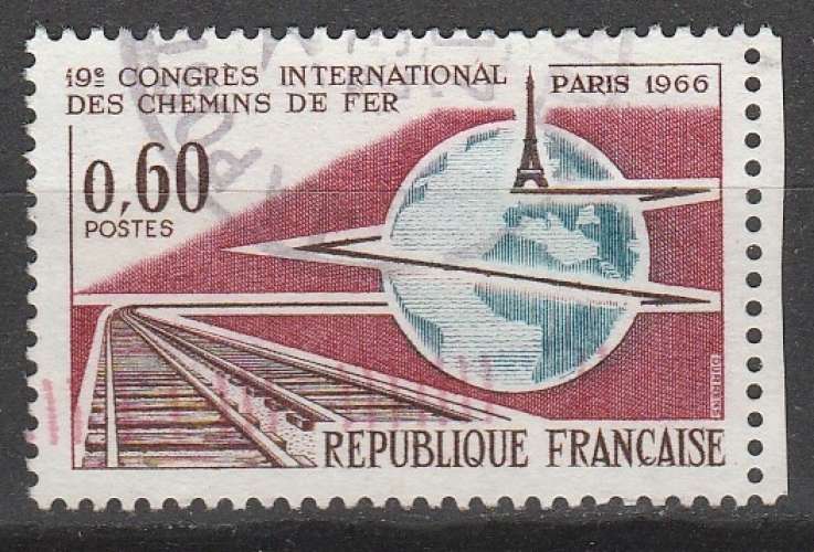 France 1966  YT 1488 Congrès chemin de fer