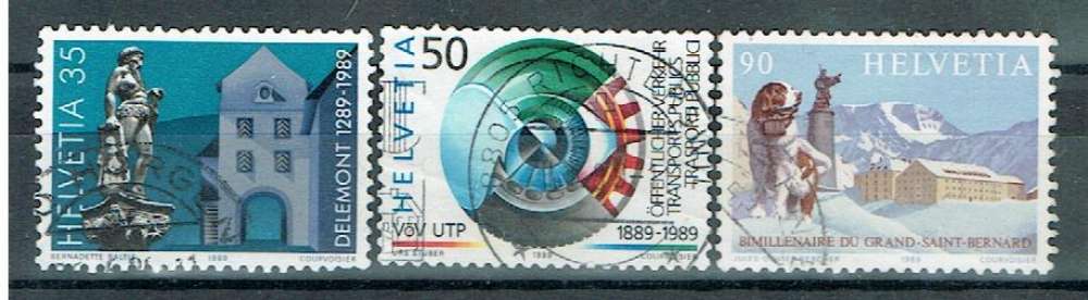 SUISSE 1989 - YT 1315 1316 1318 OBLITÉRÉS.