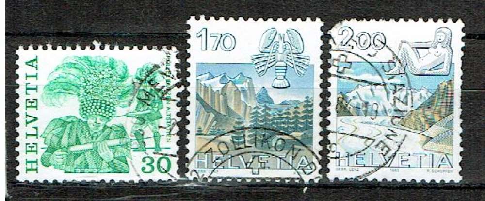 SUISSE 1982/83 - YT 1170 1171 1173 OBLITÉRÉS.