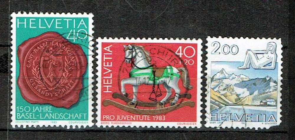 SUISSE 1983 - YT 1184 1190 1193 OBLITÉRÉS.