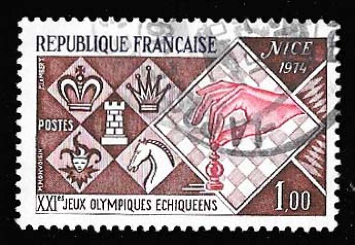 France 1974 - Y&T 1800 Oblitéré - XXIe Jeux Olympiques Echiquéens