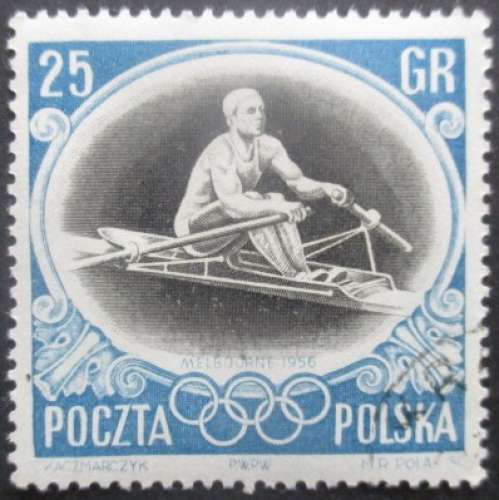 POLOGNE N°873 Jeux olympiques de Melbourne 1956 oblitéré