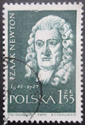 POLOGNE N°1001 Savant Isaac Newton oblitéré 