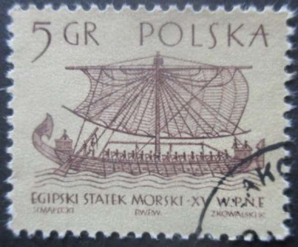 POLOGNE N°1241 Bateau ancien oblitéré 