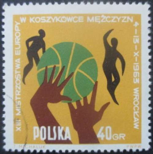 POLOGNE N°1284 Basket-ball oblitéré