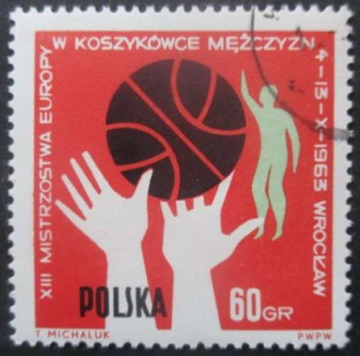 POLOGNE N°1286 Basket-ball oblitéré