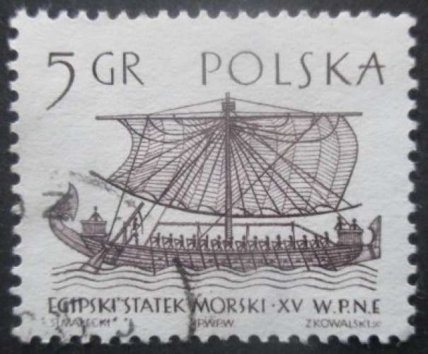 POLOGNE N°1415 Bateau ancien oblitéré