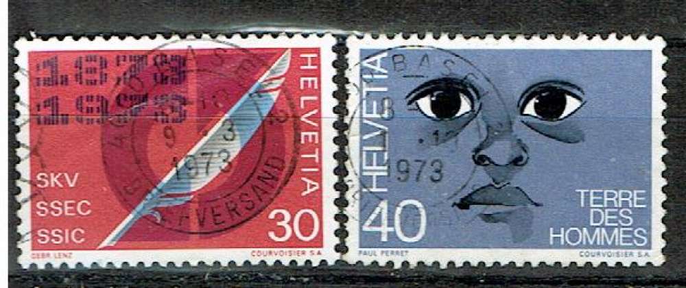 SUISSE 1973 - YT 922 932 OBLITÉRÉS.