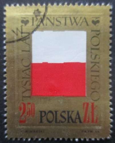 POLOGNE N°1542 Drapeau oblitéré 