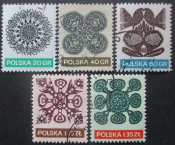 POLOGNE série N°1939 au 1943 Dentelles oblitéré