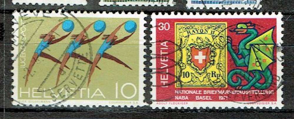 SUISSE 1971 - YT 873 875 OBLITÉRÉS.