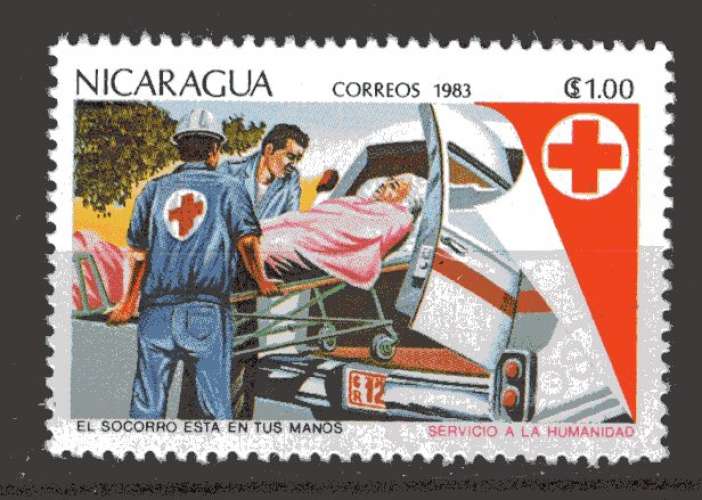 NICARAGUA 1983 SERVICE DE SECOURS  OBLITERE