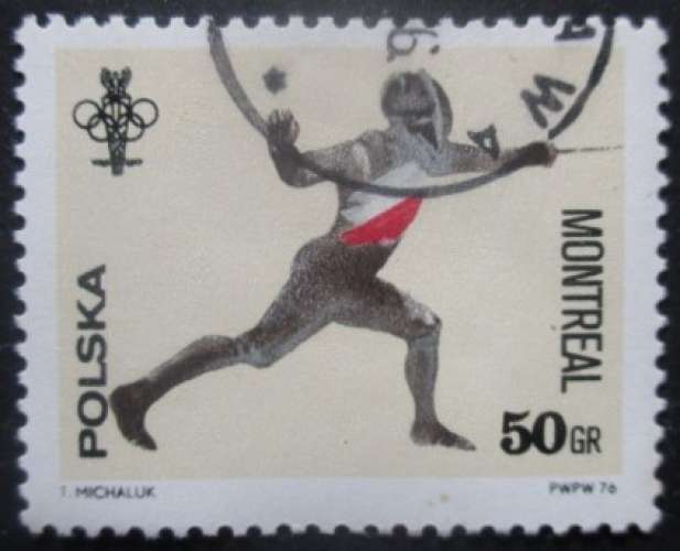 POLOGNE N°2285 Jeux olympiques de Montréal 1976 oblitéré