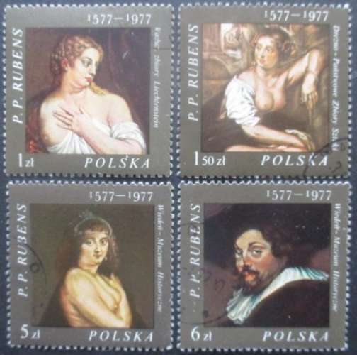 POLOGNE série N°2328 au 2331 Tableaux de Rubens oblitérés