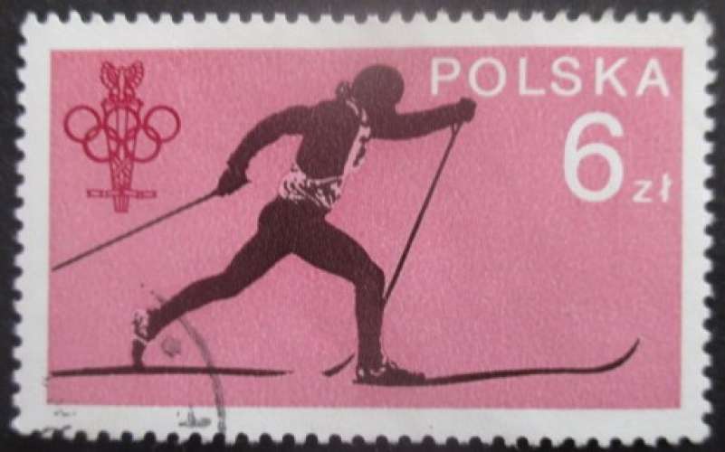 POLOGNE N°2438 Ski de fond oblitéré