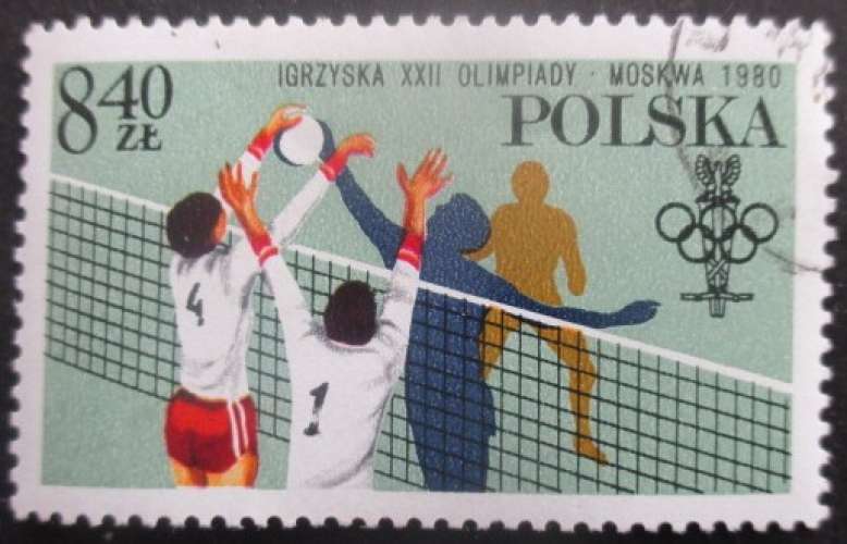 POLOGNE N°2494 Jeux olympiques de Moscou 1980 oblitéré