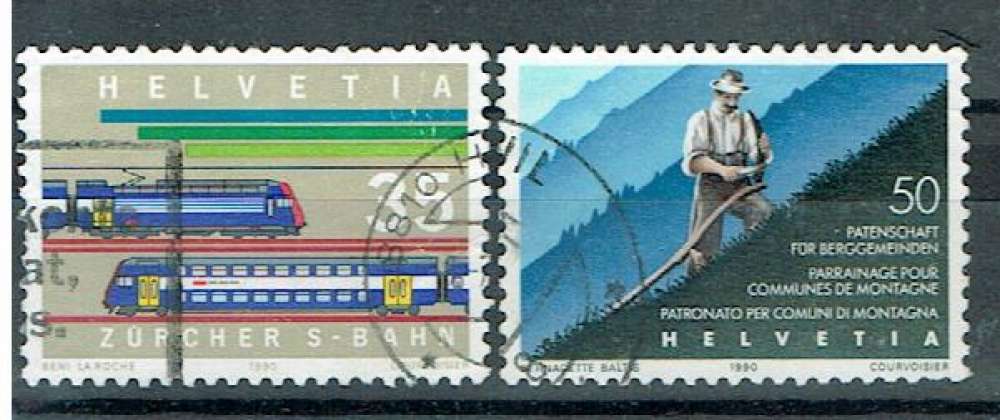 SUISSE 1990 - YT 1339 1340 OBLITÉRÉS.