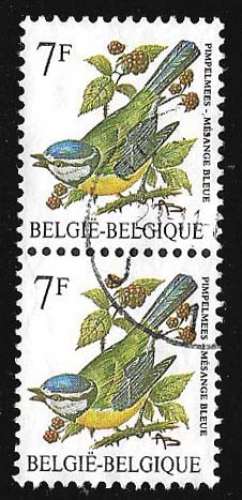 Belgique 1987 - Y&T 2261 paire (o) Mésange bleue 