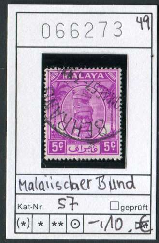 Malaya 1949 - Michel 57 -  oo oblit.