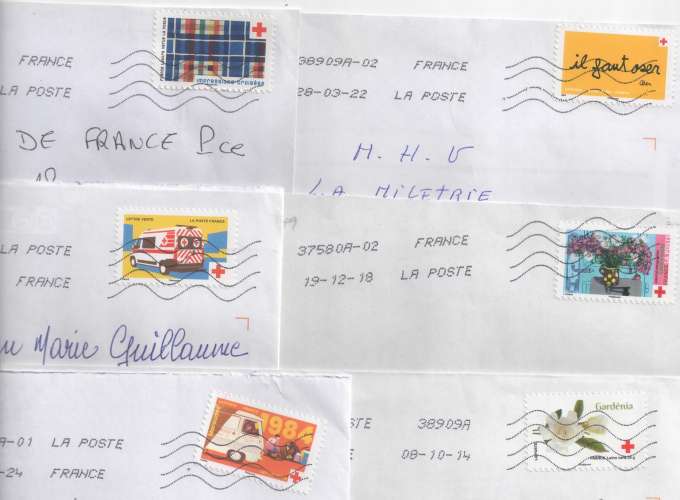 FRANCE  6  LETTRES CROIX ROUGE   VOIR  SCAN