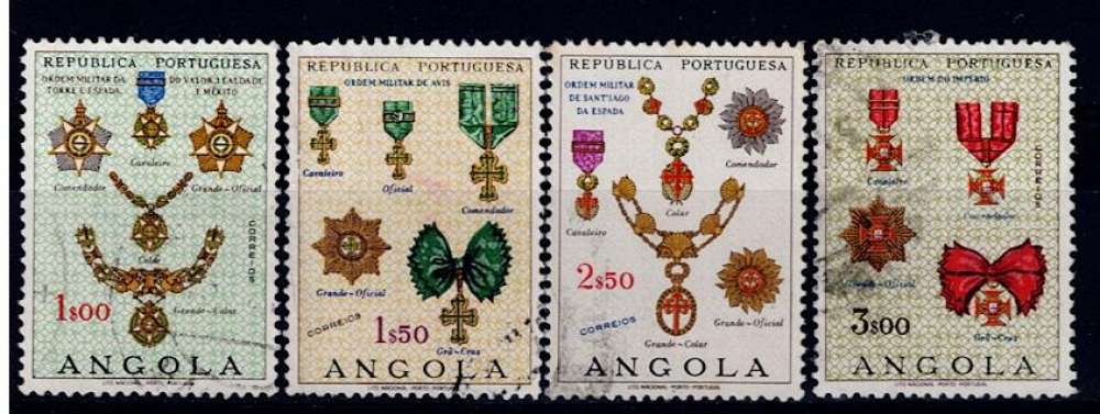 PORTUGAL ANGOLA 1967 - YT 542 543 545 546 OBLITÉRÉS.