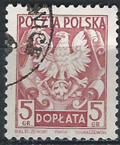 Pologne - 1951-52 - Y & T n° 125 Timbre-taxe - O.