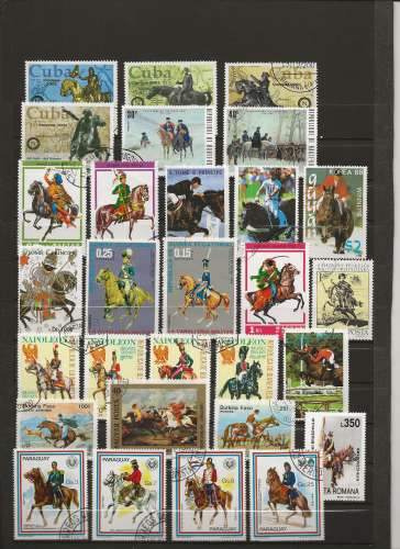 CHEVAUX DU MONDE - LOT DE TIMBRES