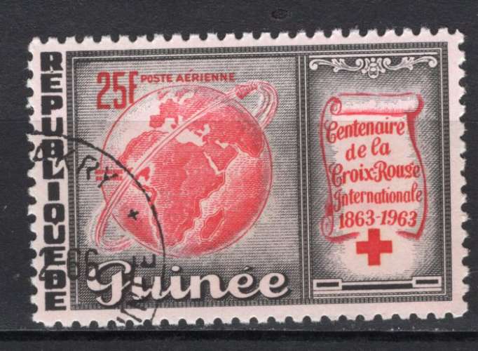 GUINEE 1963 CENTENAIRE DE LA CROIX ROUGE OBLITERE