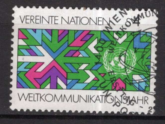 NATIONS UNIES VIENNE 1984 ANNEE MONDIALE DE LA COMMUNICATION OBLITERE