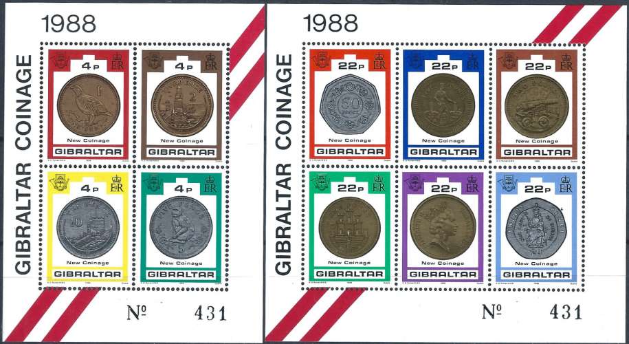 Gibraltar - 1989 - Y & T n° 12 & 13 Blocs & feuillets - MNH