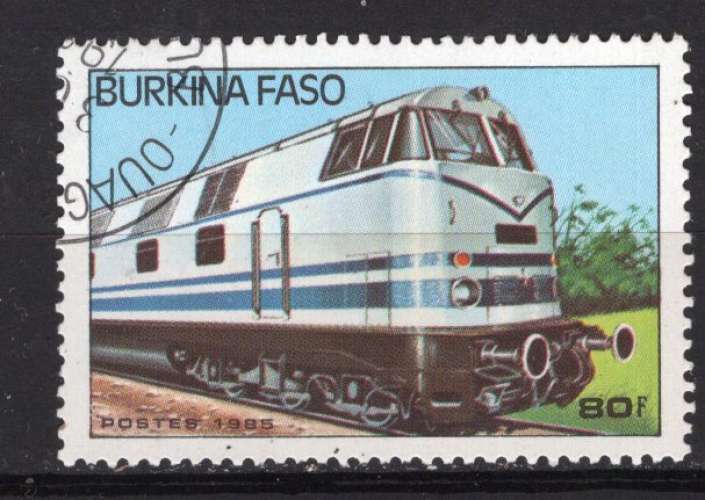 BURKINA FASO 1985 TRAIN LOCOMOTIVE OBLITERE 